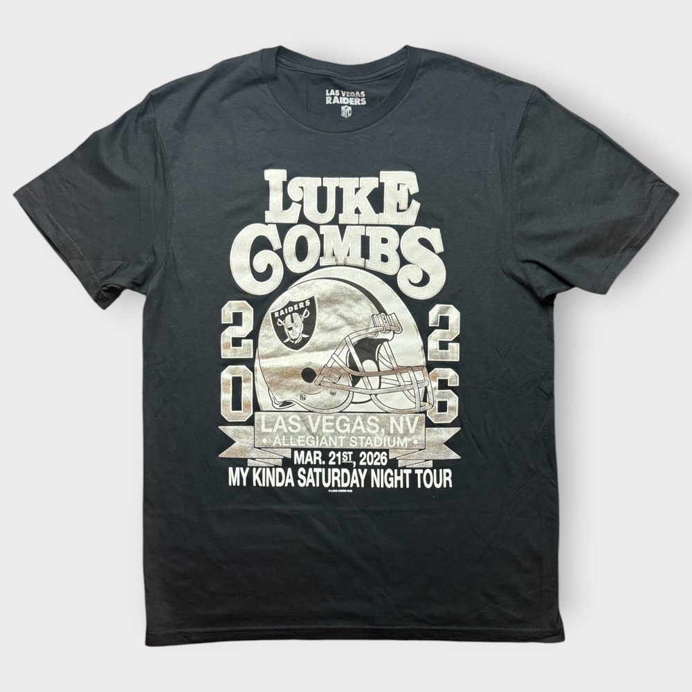 Luke Combs Las Vegas Raiders 2026 Tour T-Shirt Mens Medium Black Allegiant